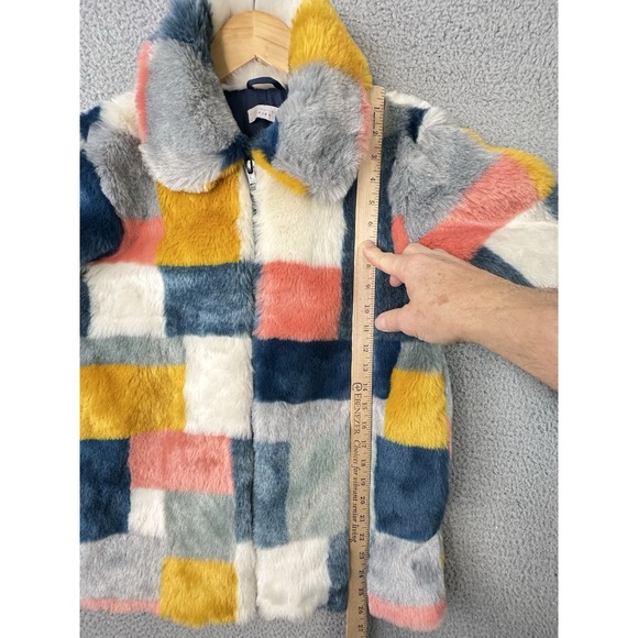Stella McCartney Kids ColorBlock Abbie Faux Fur Jacket Sz 14 Yrs Soft And Cozy - Picture 9 of 10
